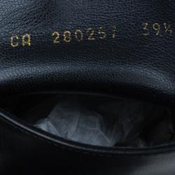 Pre Owned Saint Laurent Paris Black Leather ‘New Chyc 105′ Chain Link Knee Length Boots Size 39.5