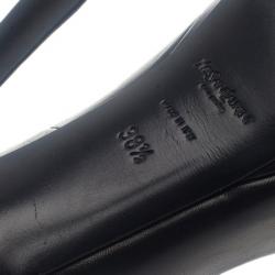 Pre Owned Saint Laurent Paris Black Leather Palais Platform Pumps Size 38.5