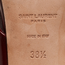 Pre Owned Saint Laurent Burgundy Leather Loulou Slides Size 38.5