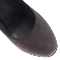 Pre Owned Saint Laurent Paris Grey Suede Palais Platform Pumps Size 37