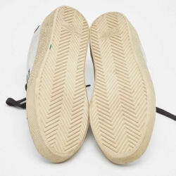 Pre Owned Saint Laurent Silver Leather Court Classic SL/06 Sneakers Size 37