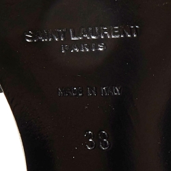 Saint Laurent Black Leather Tribute Ankle Strap Sandals Size 38
