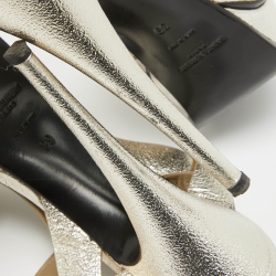 Saint Laurent Gold Leather Tribute Sandals Size 39