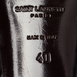 Pre Owned Saint Laurent Dark Burgundy Patent Leather Tribute Sandals Size 40