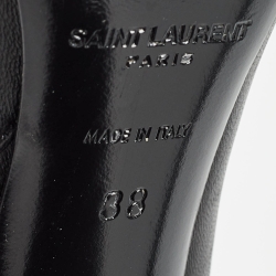 Pre Owned Saint Laurent Black Leather Lou Ankle Boots Size 38