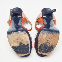 Pre Owned Yves Saint Laurent Multicolor Suede Tribute Platform Sandals Size 36