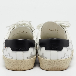 م ملوكة مسبقًا Saint Laurent White  Leather Court Classic Sneakers Size 37