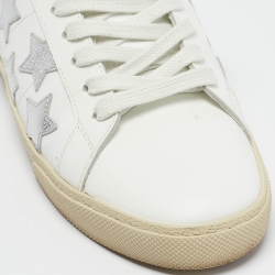 مملوكة مسبقًا Saint Laurent White  Leather Court Classic Sneakers Size 37
