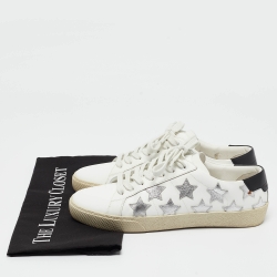 مملوكة مسبقًا Saint Laurent White  Leather Court Classic Sneakers Size 37