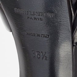 Pre Owned Saint Laurent Black Patent Leather Tribute Sandals Size 36.5