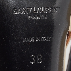 Pre Owned Saint Laurent Cream Leather Paloma Slingback Pumps Size 38