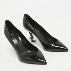 Pre Owned Saint Laurent Black Patent Leather Opyum Pumps Size 36