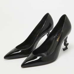 Pre Owned Saint Laurent Black Patent Leather Opyum Pumps Size 36