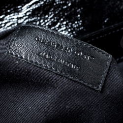 Pre Owned Saint Laurent Paris Black Matelasse Patent Leather LouLou Backpack