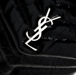 Pre Owned Saint Laurent Paris Black Matelasse Patent Leather LouLou Backpack