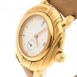 Saint Laurent Paris White Gold Tone Women's Wristwatch 32 mm