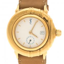 Saint Laurent Paris White Gold Tone Women's Wristwatch 32 mm
