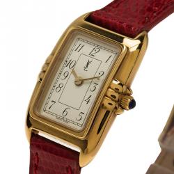 Saint Laurent Paris White Gold-Plated Stainless Steel Classic Women's Wristwatch 18MM