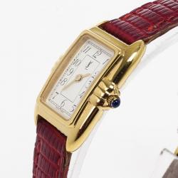 Yves Saint Laurent Rectangular SS Leather Womens Wristwatch 26 MM