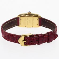 Yves Saint Laurent Rectangular SS Leather Womens Wristwatch 26 MM
