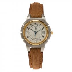 Saint Laurent Paris White Gold-Plated Stainless Steel Classic Women's Wristwatch 28MM