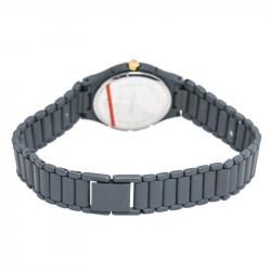 Pre Owned Saint Laurent Paris Red Grey PVD Coated Stainless Steel Classic Women's Wristwatch 24 mm