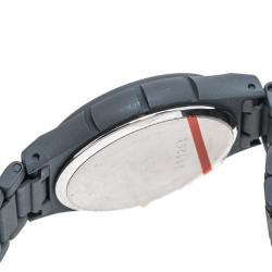 Pre Owned Saint Laurent Paris Red Grey PVD Coated Stainless Steel Classic Women's Wristwatch 24 mm