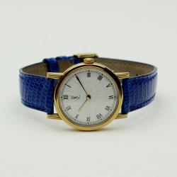 Pre Owned Yves Saint Laurent Gold Plated Blue Classic Collection Ladies Wristwatch 28 MM