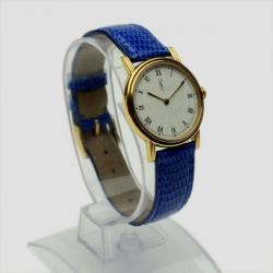 Pre Owned Yves Saint Laurent Gold Plated Blue Classic Collection Ladies Wristwatch 28 MM