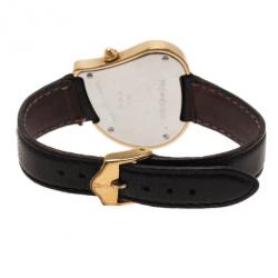 Pre Owned ساعة يد نسائية سانت لوران باريس قلب فولاذ مطلي ذهب بيضاء 26 مم