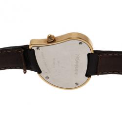 Pre Owned ساعة يد نسائية سانت لوران باريس قلب فولاذ مطلي ذهب بيضاء 26 مم