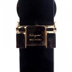 Pre Owned Salvatore Ferragamo Mint Green/Black Leather Reversible Single Gancini Belt 100 CM