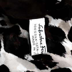 Salvatore Ferragamo St Maculato Leopard Print Silk Chiffon Scarf