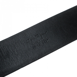 Pre Owned Salvatore Ferragamo Black Leather Ceylon Belt 75cm
