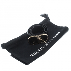 Pre Owned Salvatore Ferragamo Black Leather Ceylon Belt 75cm