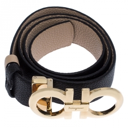 مملوكة مسبقًا Salvatore Ferragamo Black Leather New Bisque Belt 85CM
