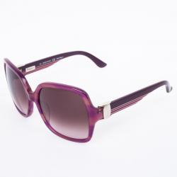 Pre Owned Salvatore Ferragamo Striped Purple 659S Square Oversized Womens Sunglasses