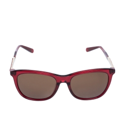 Pre Owned نظارة شمسية سالفاتوري فيراغامو "أس أف888أس أر" مزخرفة بخرز أحمر داكن 