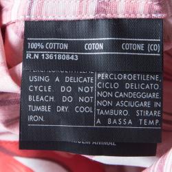 Pre Owned Salvatore Ferragamo Red Leaf Printed Cotton Long Sleeve Shirt L