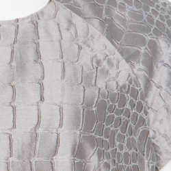 Pre Owned Salvatore Ferragamo Grey Snakeskin Patterned Cotton Jacquard Sheath Dress L