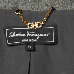 Salvatore Ferragamo Grey Wool Blazer XL