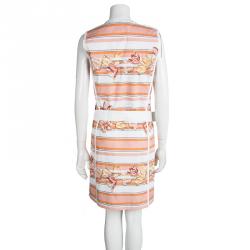 Pre Owned Salvatore Ferragamo Multicolor Printed Cotton Belted Wrap Dress M