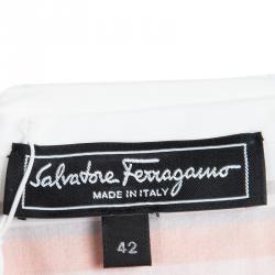 Pre Owned Salvatore Ferragamo Multicolor Printed Cotton Belted Wrap Dress M