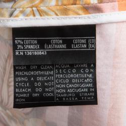 Pre Owned Salvatore Ferragamo Multicolor Printed Cotton Belted Wrap Dress M