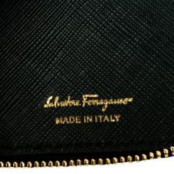 Pre Owned محفظة سالفاتوري فيراغامو سحاب ملتف جلد خضراء داكنة