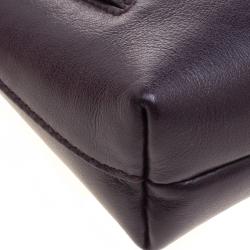 Pre Owned حقيبة كلتش سالفاتوري فيراغامو سلسلة قفل غانسيو جلد بنفسجية