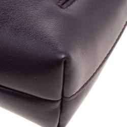 Pre Owned حقيبة كلتش سالفاتوري فيراغامو سلسلة قفل غانسيو جلد بنفسجية