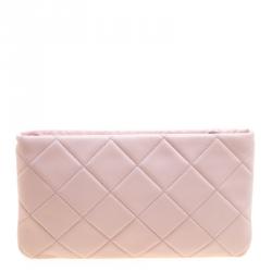 مملوكة مسبقًا Salvatore Ferragamo Pink Quilted Leather Macaron Clutch