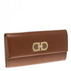 Pre Owned محفظة سالفاتوري فيراغامو كونتيننتال جلد بنية