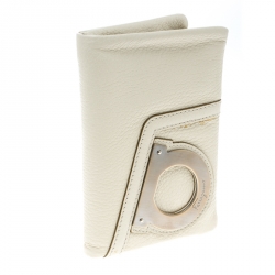 Pre Owned محفظة سالفاتوري فيراغامو طية مزدوجة جلد عاجية